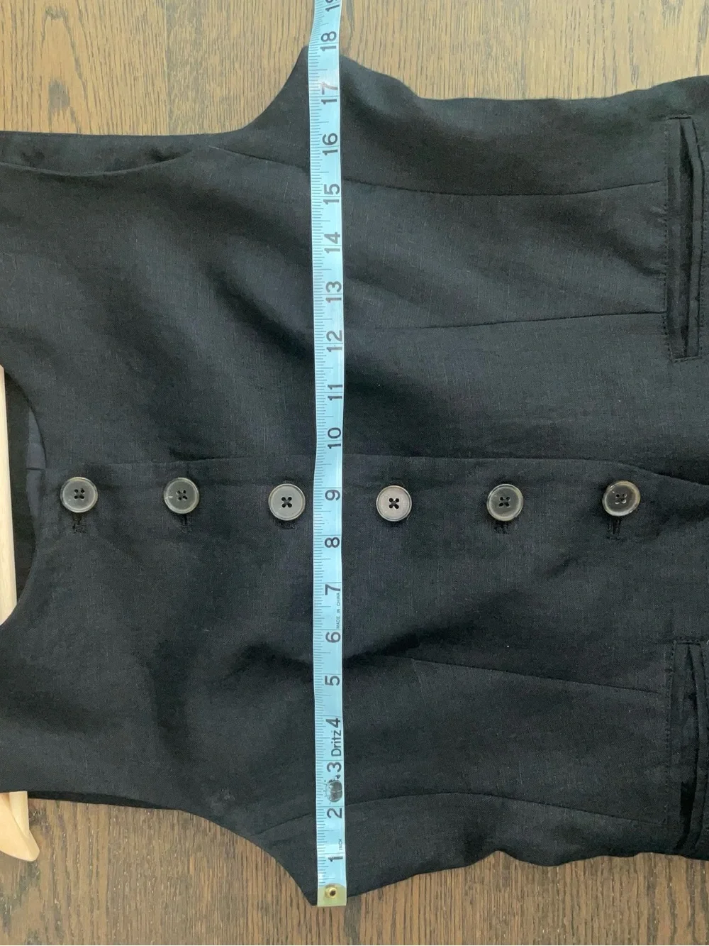 J. Crew Black Cutaway Linen Button-Front Vest